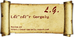 Lázár Gergely névjegykártya